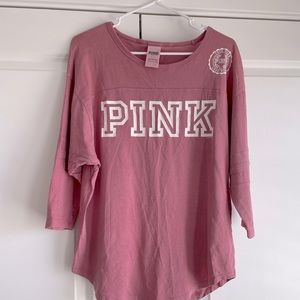 PINK blush varsity long sleeve shirt